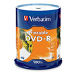 Verbatim DVD-R 4.7GB 16x White Printable 100 Pack on Spindle